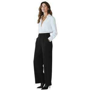 Halara‎ Flex High Waist Wide Leg Flowy Pant Black Chic Career Pleated Large/Tall